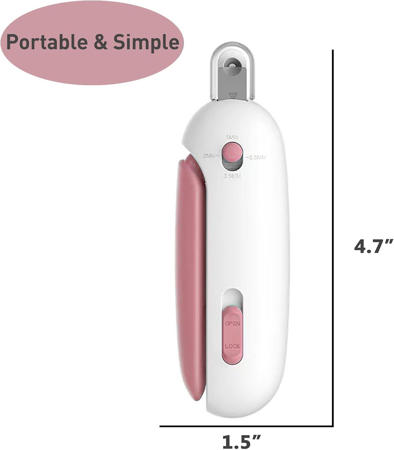 Cat Nail Clipper | Cat Nail Trimmer with Clipping Debris Storage, Adjustable Sizes, Hidden Nail File, Round Hole Blade for Injury-Free Grooming Tool for Pets