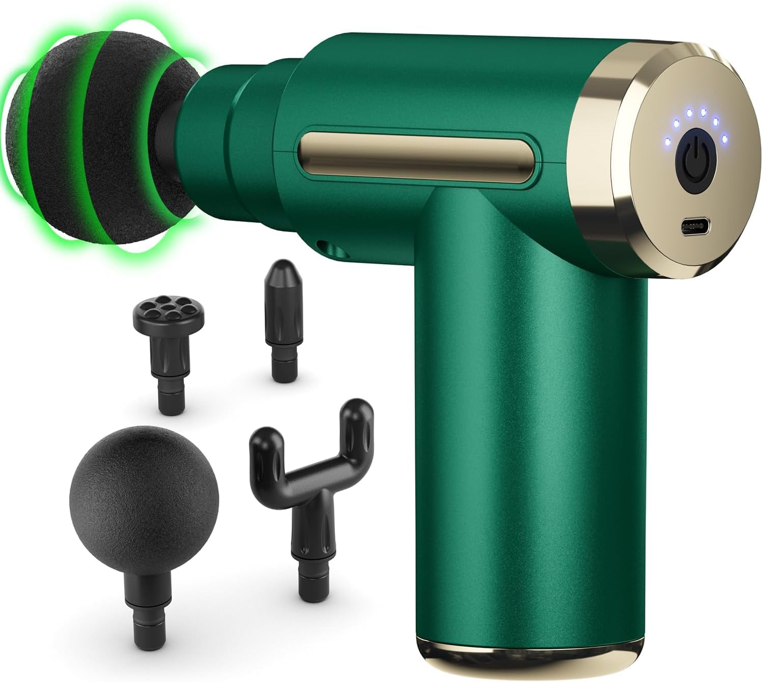 Massage Gun, Massage Gun Deep Tissue for Pain Relief with 4 Massage Heads & 6 Speeds, Electric Mini Handheld Body Massager for Any Pain Relief, Best Gifts for Dad and Mom