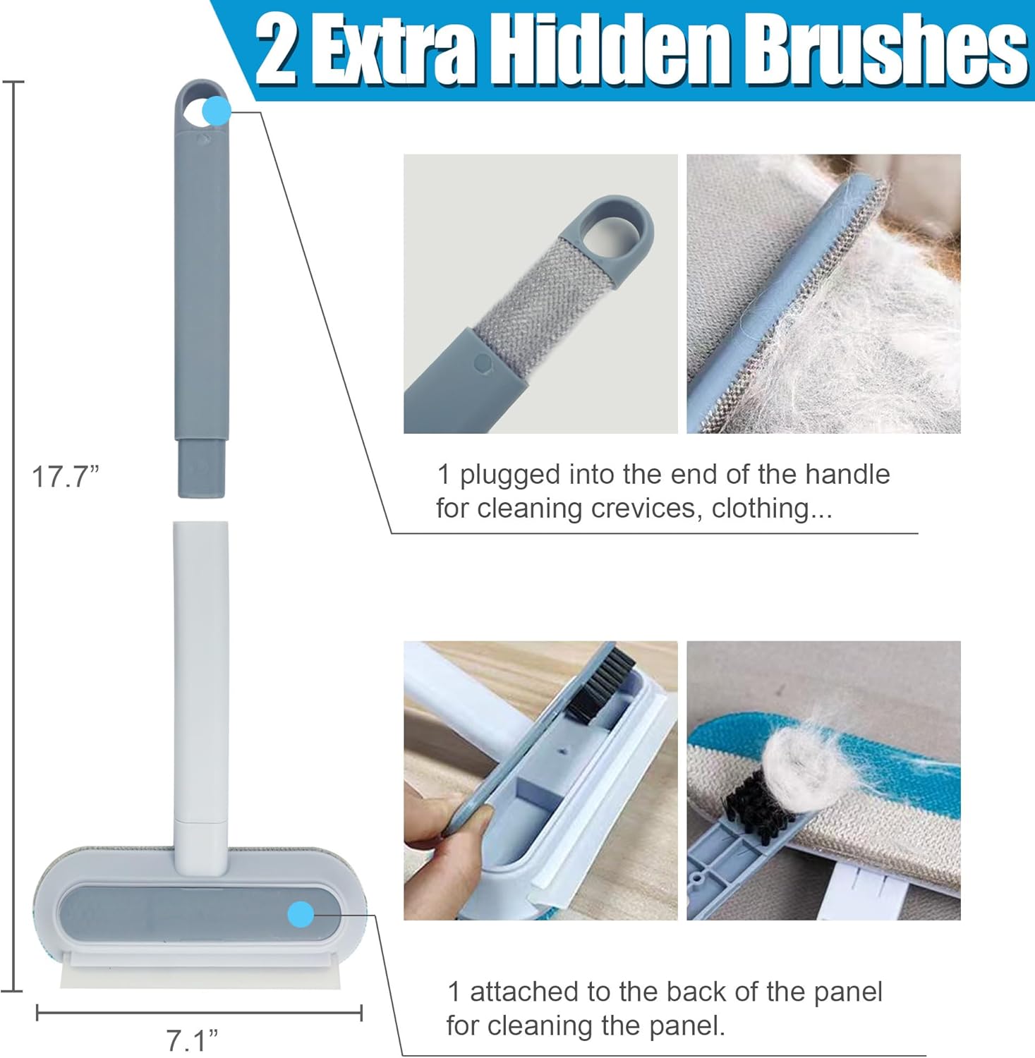 4-in-1 Multifunctional Pet Hair Removal Tool for Furniture, Couch, Carpet, and Windows, Reusable and Washable
