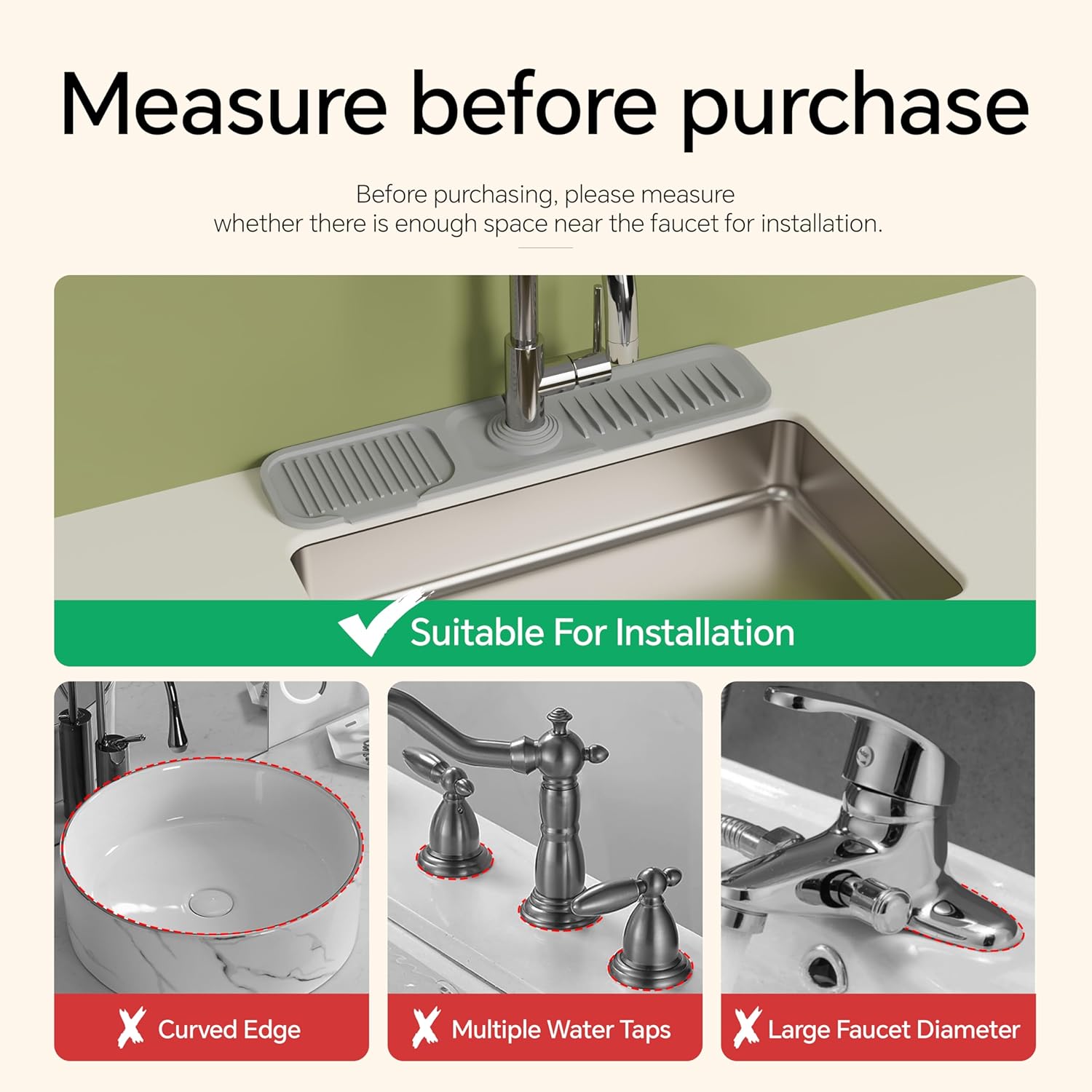 17"X3.9" Gray Kitchen Faucet Splash Guard