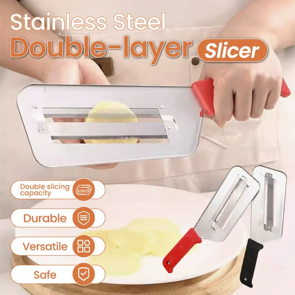 π₯ Hot Sale π Stainless Steel Double-layer Slicer