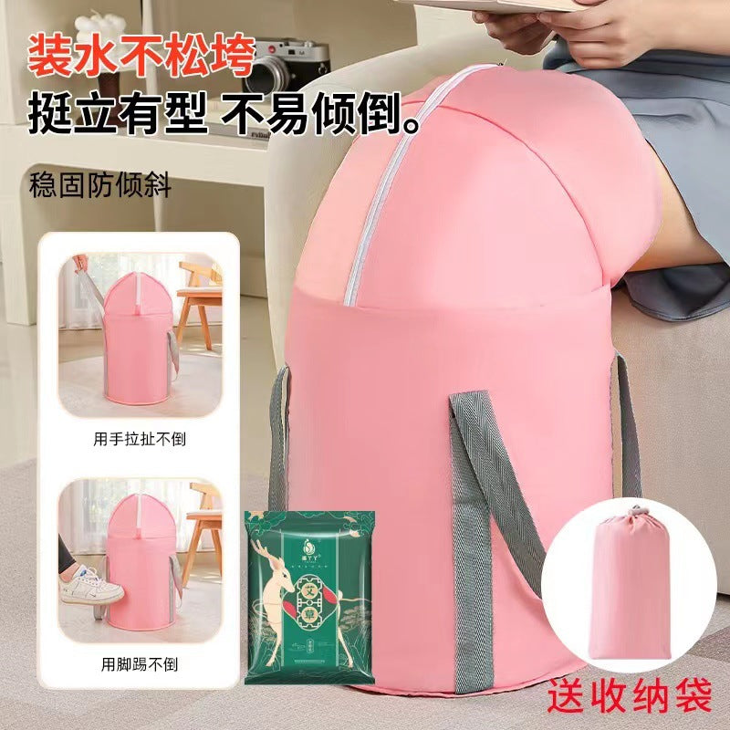 Portable Foot Bath Bucket, Elevated Above The Calf, Five-Layer Insulated Foot Bag, Travel Foldable Foot Basin, Foot Bath Artifact
