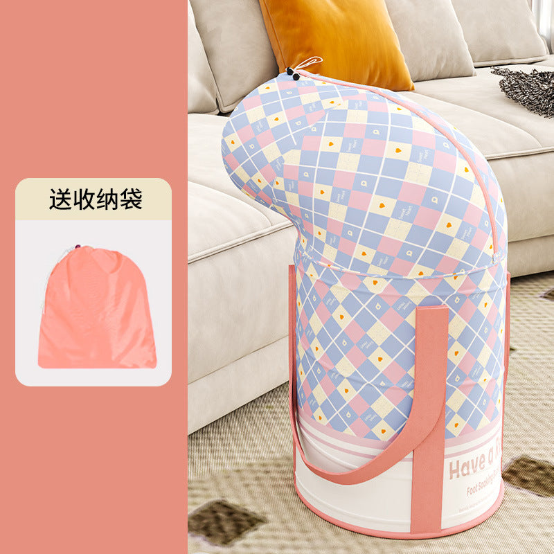 Portable Foot Bath Bucket, Elevated Above The Calf, Five-Layer Insulated Foot Bag, Travel Foldable Foot Basin, Foot Bath Artifact