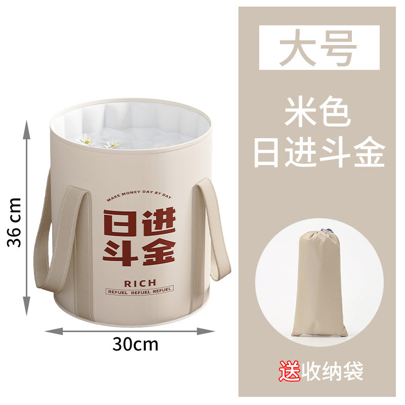 Portable Foot Bath Bucket, Elevated Above The Calf, Five-Layer Insulated Foot Bag, Travel Foldable Foot Basin, Foot Bath Artifact