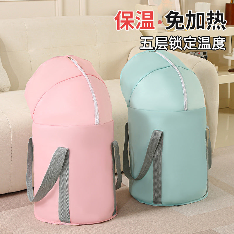 Portable Foot Bath Bucket, Elevated Above The Calf, Five-Layer Insulated Foot Bag, Travel Foldable Foot Basin, Foot Bath Artifact