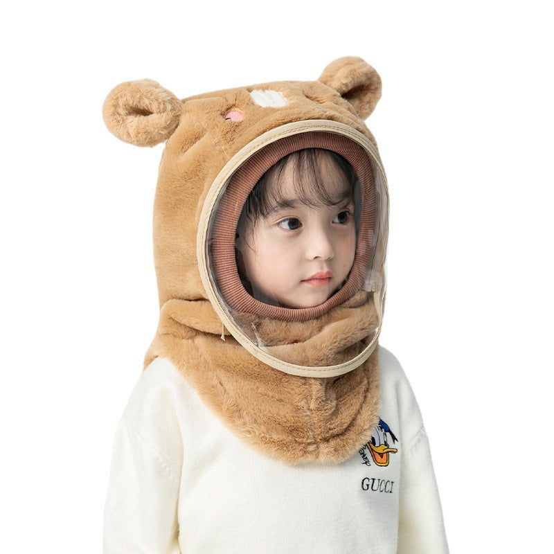 Children'S Hat Autumn And Winter Windproof Mask For Boys And Girls, Ear Protection Integrated Hood, Windproof Thickened Warm Baby Scarf