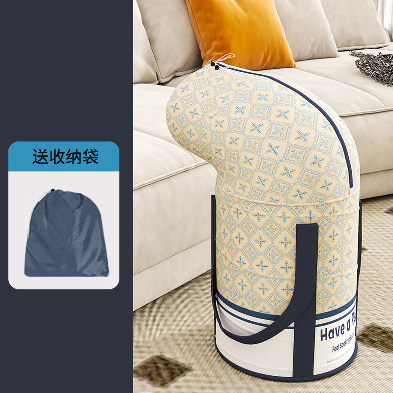 Portable Foot Bath Bucket, Elevated Above The Calf, Five-Layer Insulated Foot Bag, Travel Foldable Foot Basin, Foot Bath Artifact