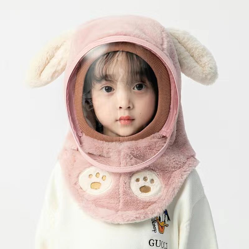 Children'S Hat Autumn And Winter Windproof Mask For Boys And Girls, Ear Protection Integrated Hood, Windproof Thickened Warm Baby Scarf