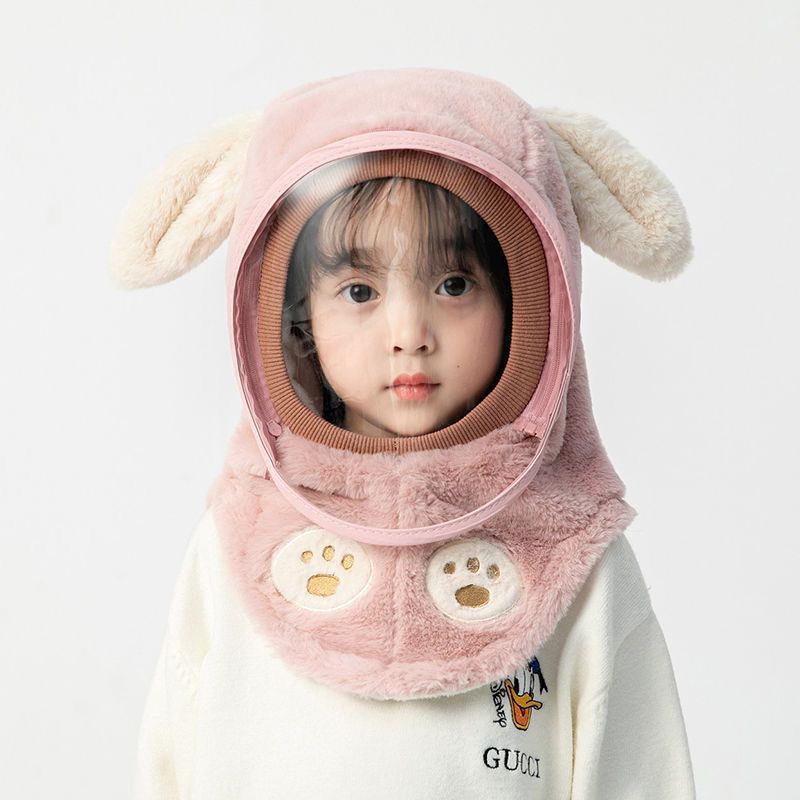 Children'S Hat Autumn And Winter Windproof Mask For Boys And Girls, Ear Protection Integrated Hood, Windproof Thickened Warm Baby Scarf