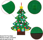 Felt Artificial Christmas Tree Set - Christmas Decorations 2025 with 26 Detachable Ornaments & LED Lights | DIY Wall Hanging Kit for Kids, Home Party Gift
