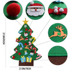 Felt Artificial Christmas Tree Set - Christmas Decorations 2025 with 26 Detachable Ornaments & LED Lights | DIY Wall Hanging Kit for Kids, Home Party Gift