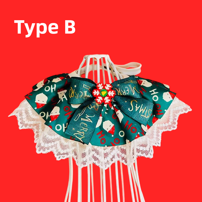 🎄Christmas Collar- Festive Lace Ruffle Scarf for Dogs and Cats