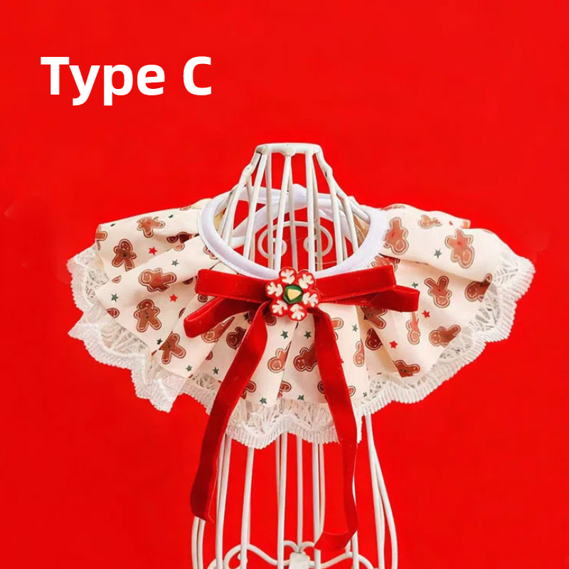 🎄Christmas Collar- Festive Lace Ruffle Scarf for Dogs and Cats