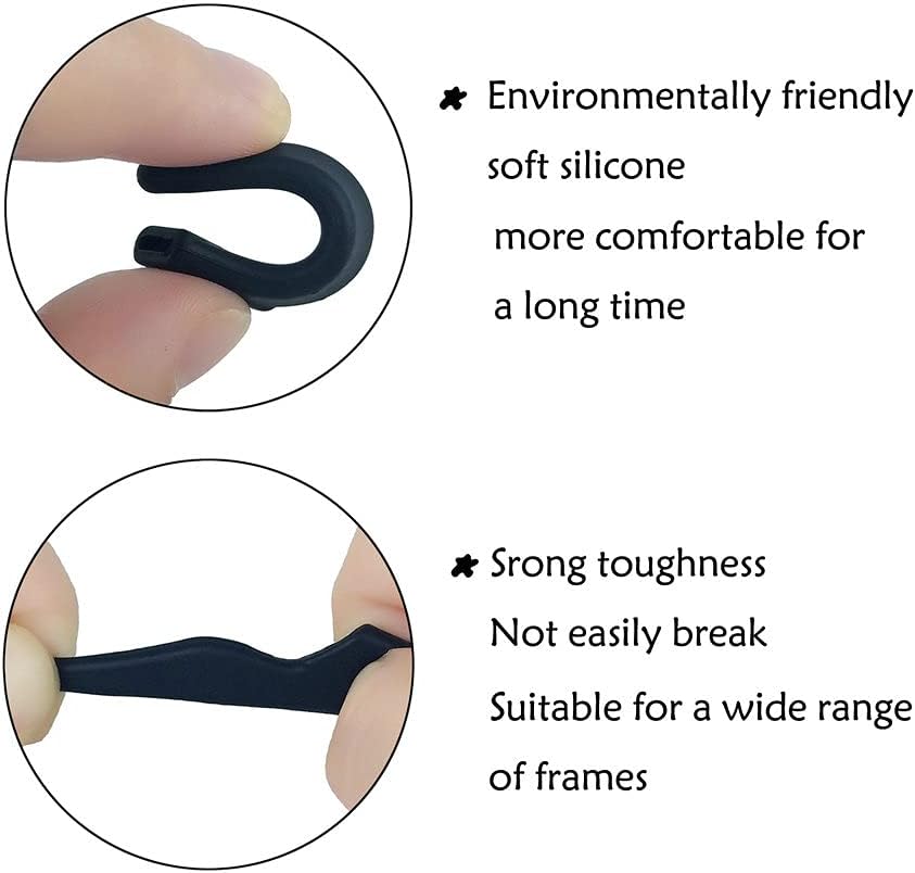 20Pairs Glasses Anti-slip Silicone Ear Clip, Glasses Holder With Storage Box, Sports Eyeglass Ear Grips, Safety Eyewear Retainers for Sunglasses Presbyopia Eyeglass