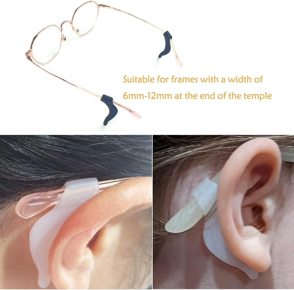 20Pairs Glasses Anti-slip Silicone Ear Clip, Glasses Holder With Storage Box, Sports Eyeglass Ear Grips, Safety Eyewear Retainers for Sunglasses Presbyopia Eyeglass