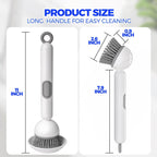 Dish Brush with Soap Dispenser - Dish Brush with Long Handle Deep Cleaning, Dish Scrubber Switchable Modes for Dishes, Pans, Sink, Pots (White)