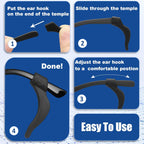 20Pairs Glasses Anti-slip Silicone Ear Clip, Glasses Holder With Storage Box, Sports Eyeglass Ear Grips, Safety Eyewear Retainers for Sunglasses Presbyopia Eyeglass