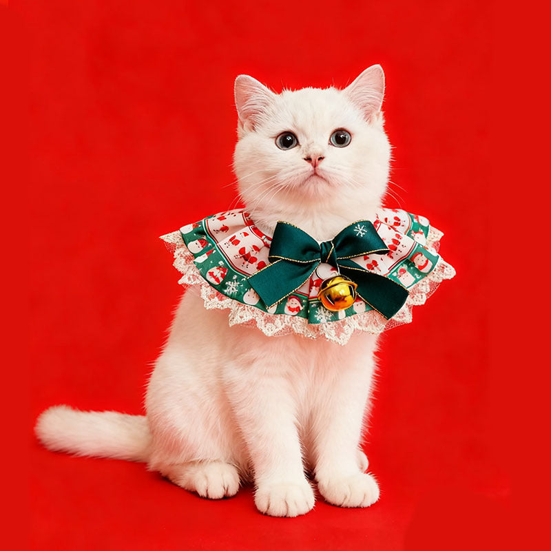 🎄Christmas Collar- Festive Lace Ruffle Scarf for Dogs and Cats