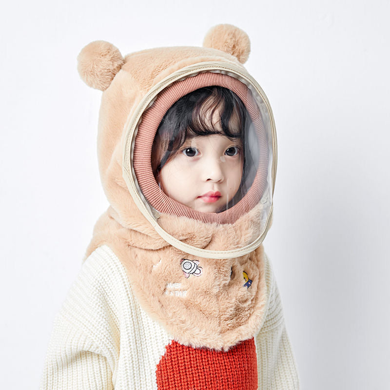 Children'S Hat Autumn And Winter Windproof Mask For Boys And Girls, Ear Protection Integrated Hood, Windproof Thickened Warm Baby Scarf