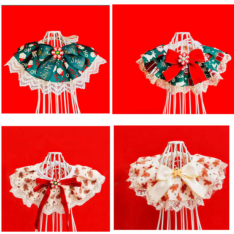 🎄Christmas Collar- Festive Lace Ruffle Scarf for Dogs and Cats