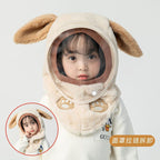 Children'S Hat Autumn And Winter Windproof Mask For Boys And Girls, Ear Protection Integrated Hood, Windproof Thickened Warm Baby Scarf
