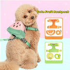 Cute Fruit Backpack Pet Chest Strap Set Anti Slip Soft Breathable Pet Chest Strap Traction Rope Dog Cat Pet Backpack Chest Strap